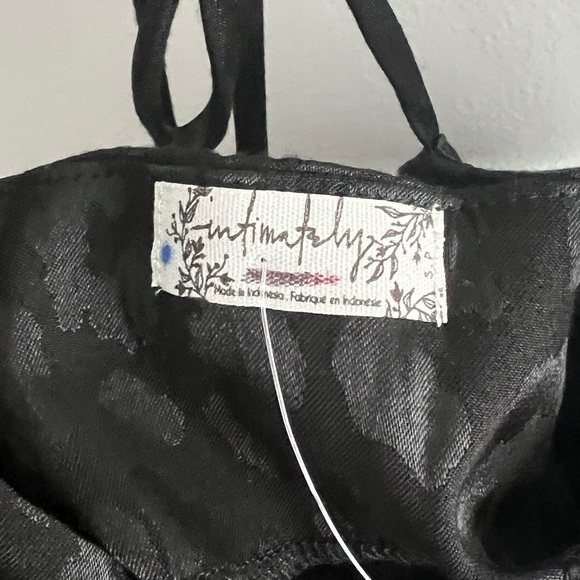 Free People Intimately Black Satin Slip Dress - Picture 4 of 4